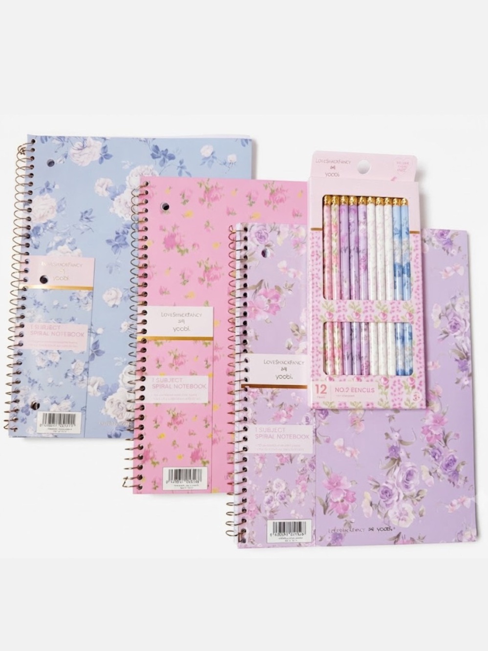 LoveShackFancy Set of 3 Notebooks and 12 pk Pencils Set